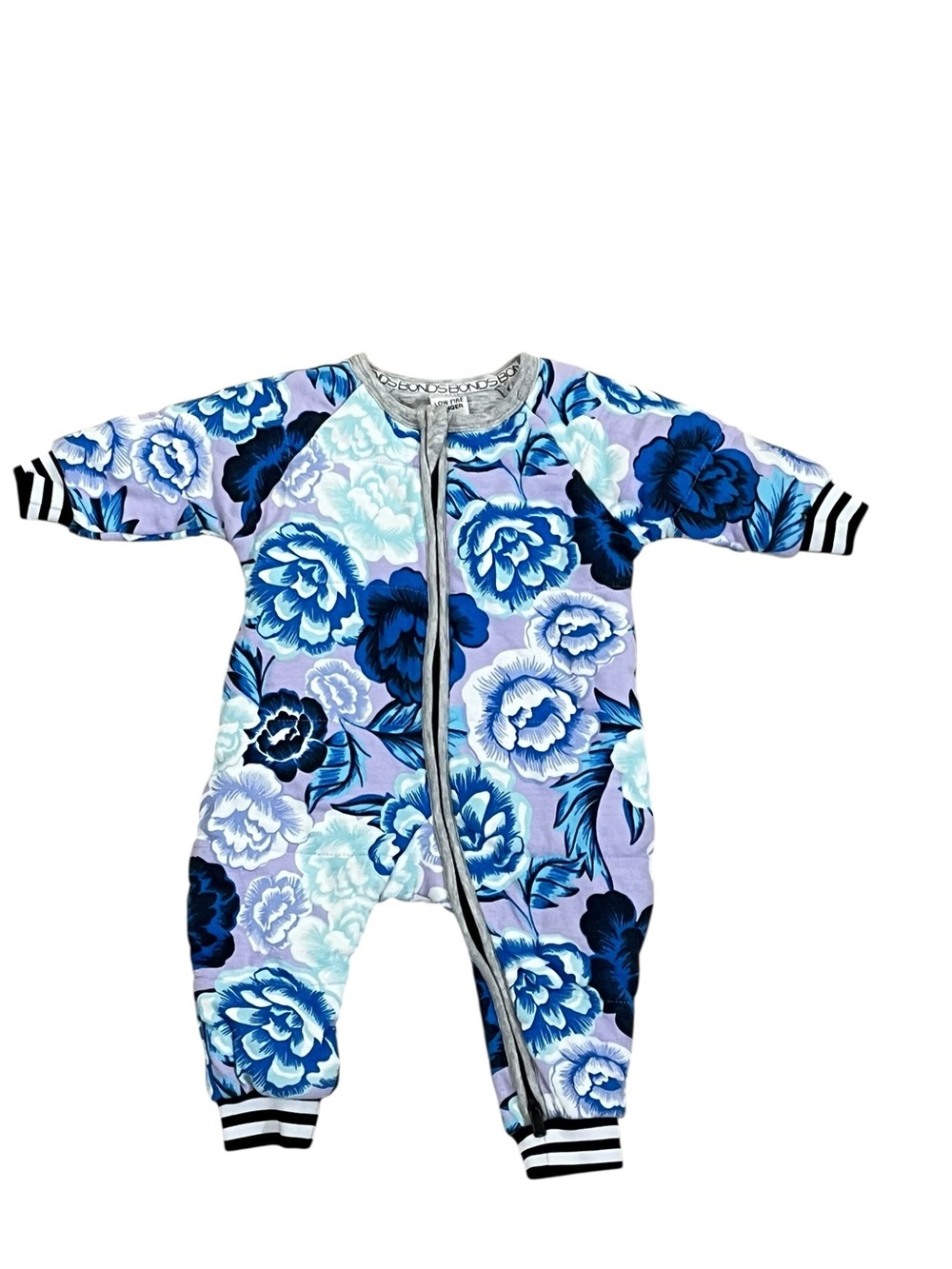 Bondβs Floral Floral Zip Wondersuit Romper Australian Design Size 00 3/6 months